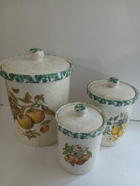 Vintage 1970's Himark Ceramic Canister Set (3 Pieces)